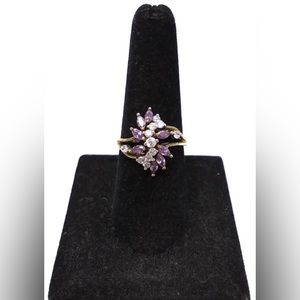 Ross Simons 925 Sterling Vermeil Amethyst CZ  Ring